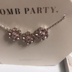 Reveled new .925 sterling silver necklace lab created light rose quartz